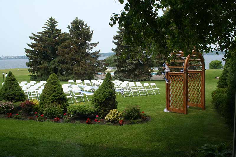 Outdoor wedding seating