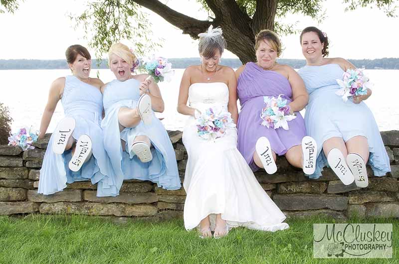 Bride and bridesmaids