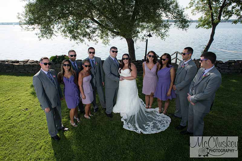 Wedding party wearing sunglasses