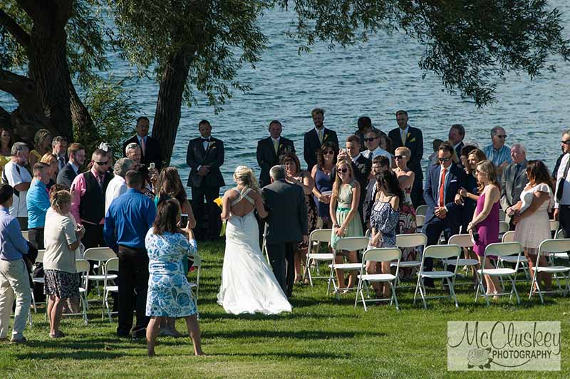 The bride entering, escorted by her father