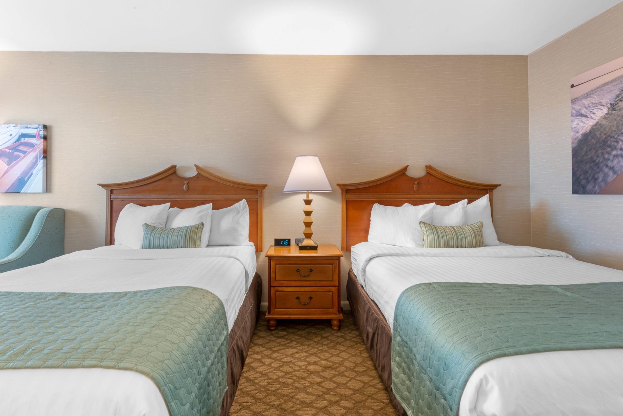 Bedroom with two single beds.