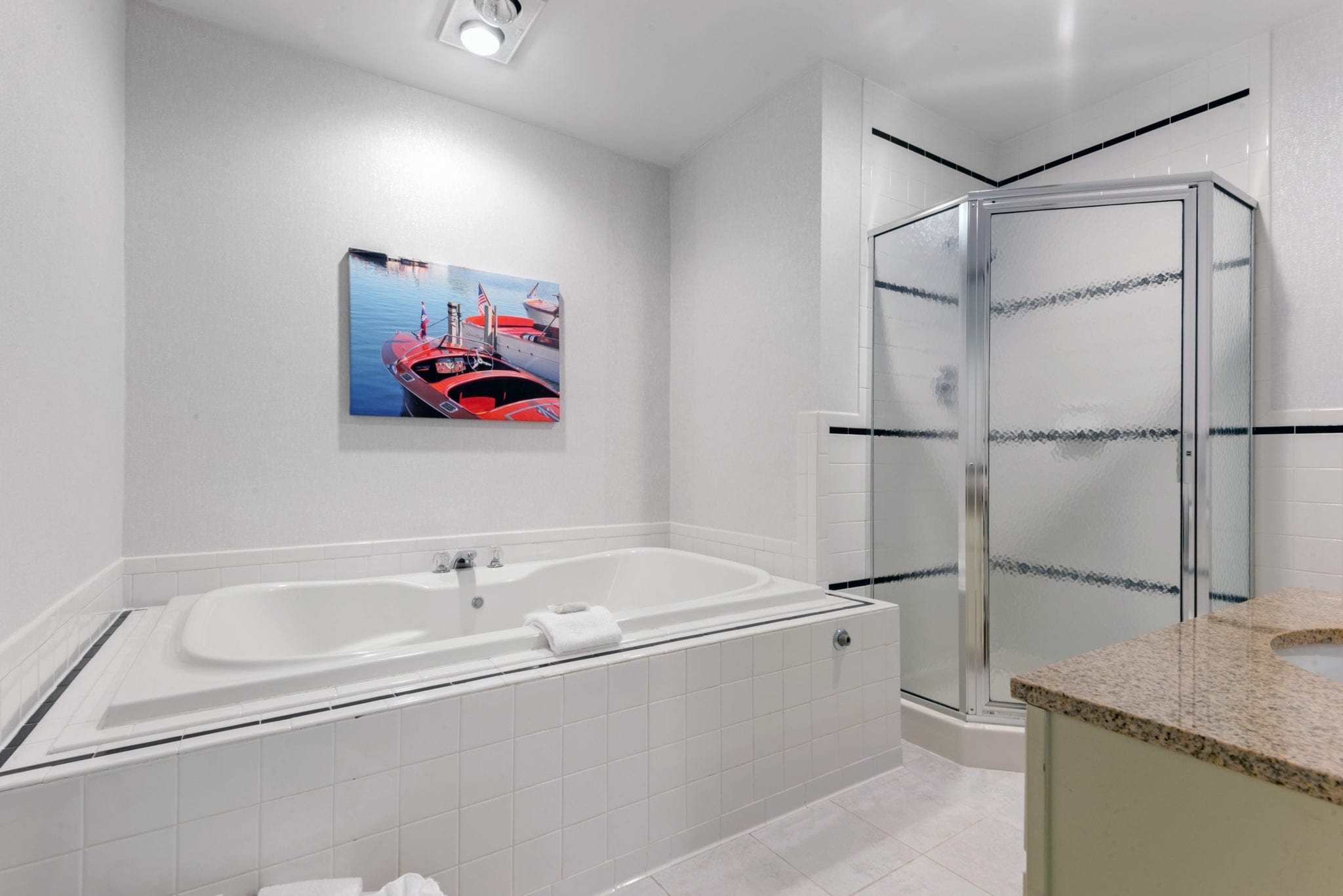 Shower and tub.