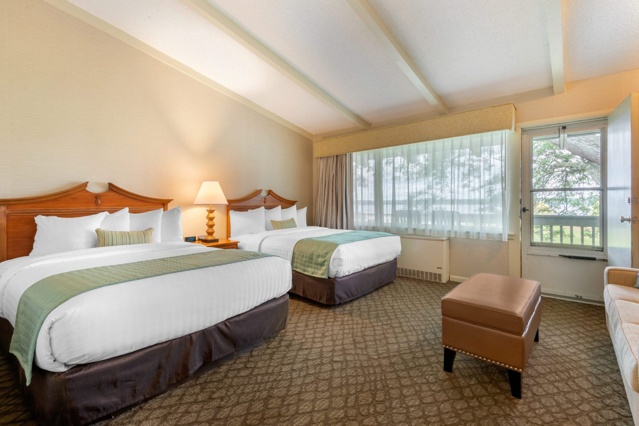 Bedroom with two queen beds.