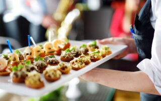 A dish from the kitchen at the Inn of Gran View being served at a wedding reception