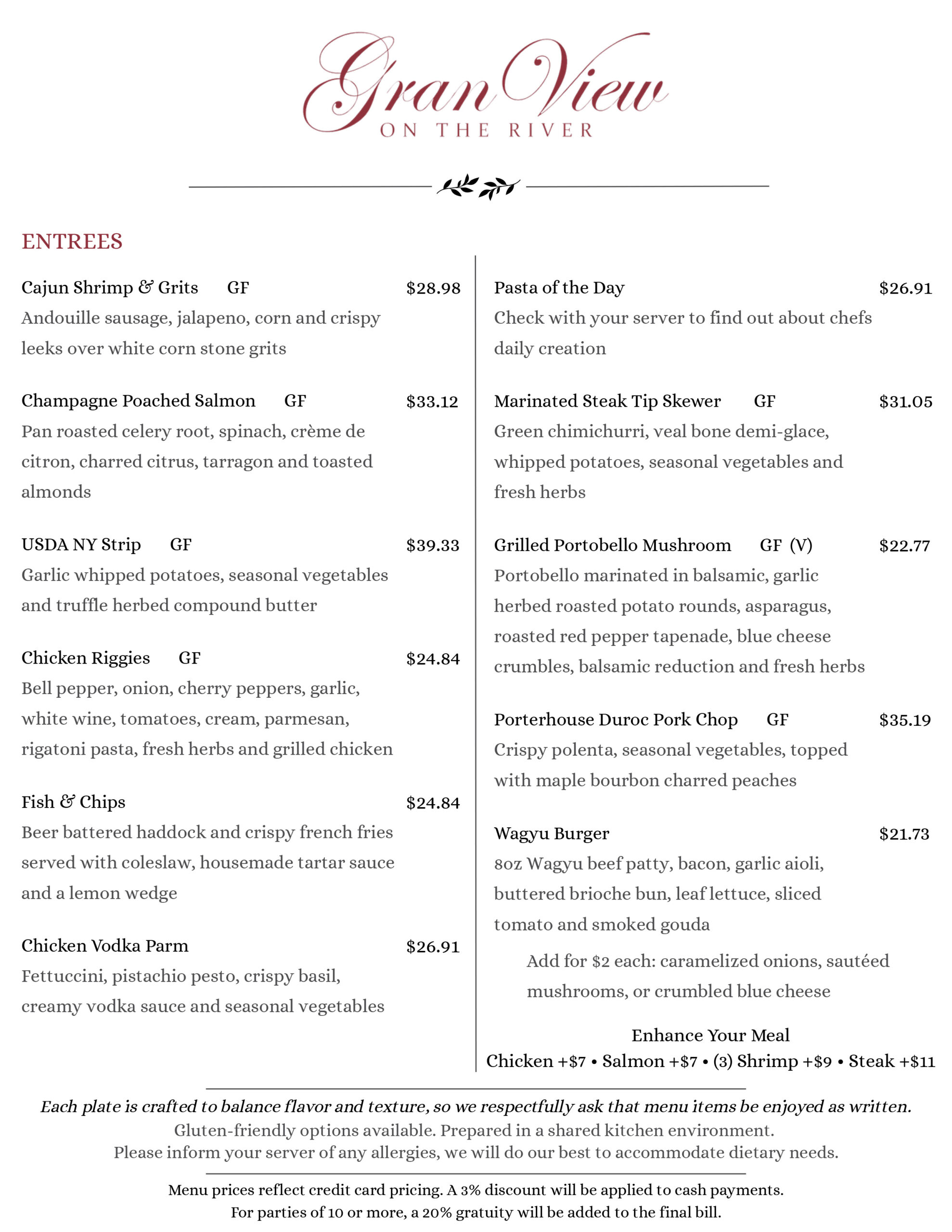 gran view menu page two